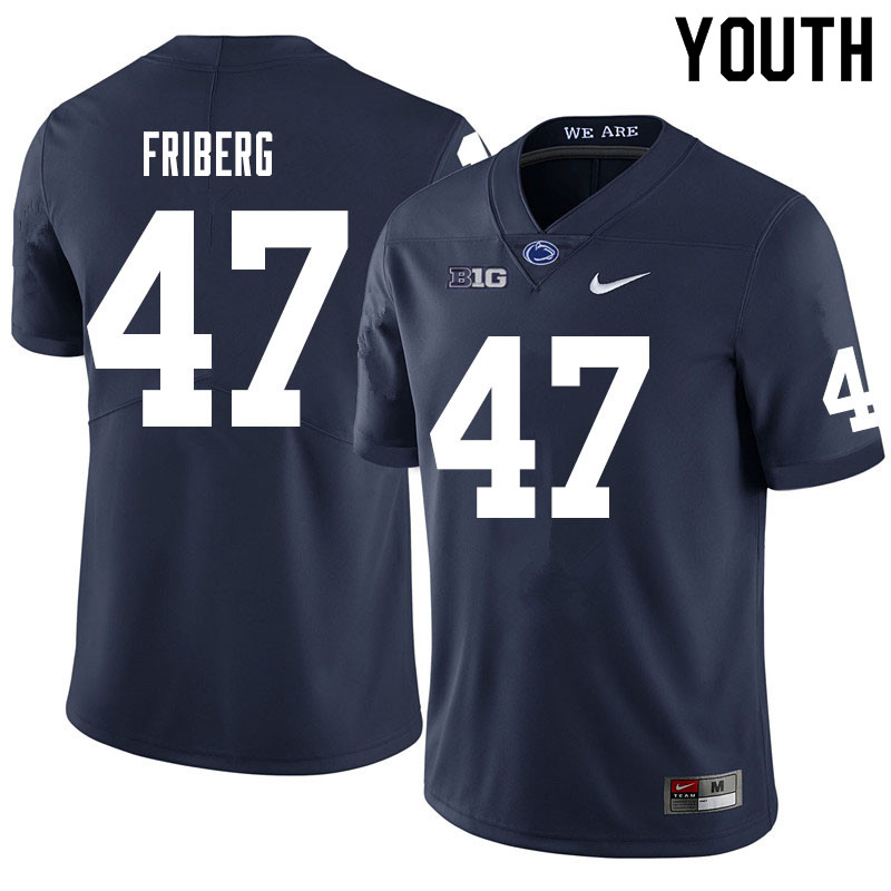 Youth #47 Tommy Friberg Penn State Nittany Lions College Football Jerseys Sale-Navy